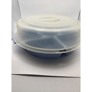 Rubbermaid Servin Saver 0259 Blue 12" Round Vegetable Fruit Dip Tray